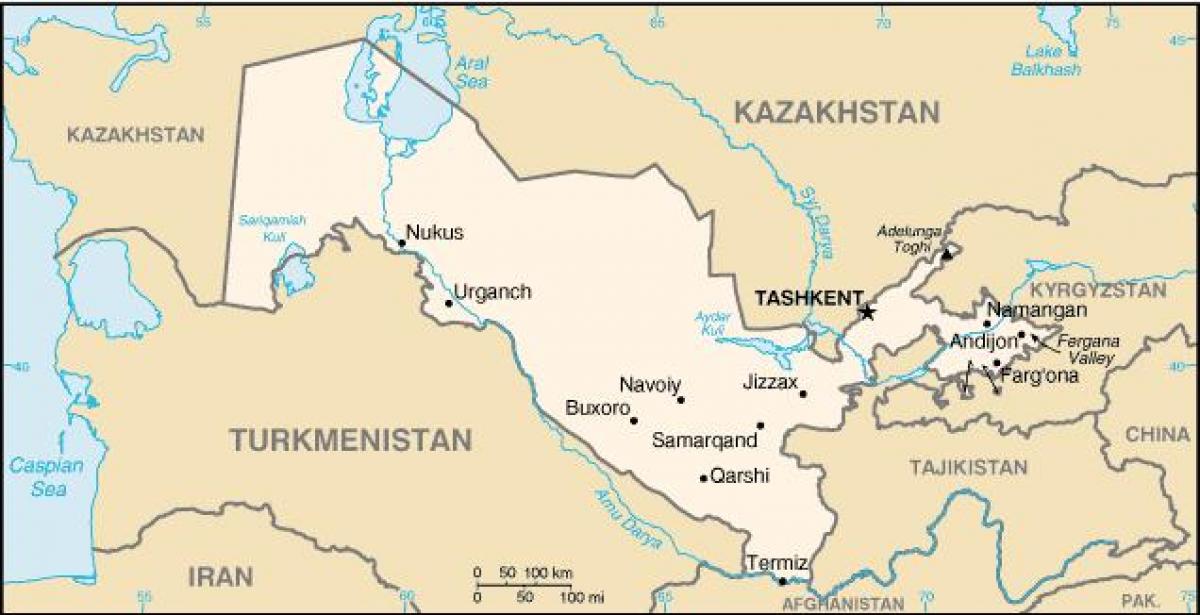 karta gradova Uzbekistan