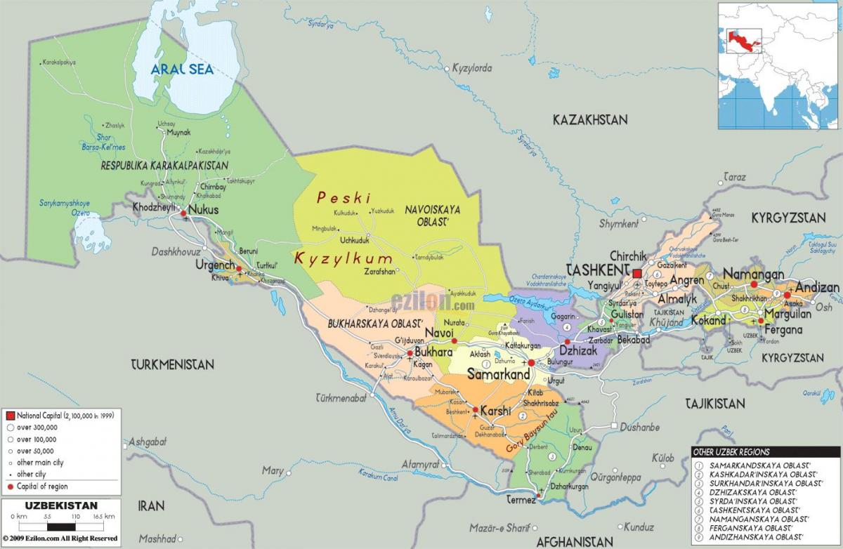 kartu Uzbekistan