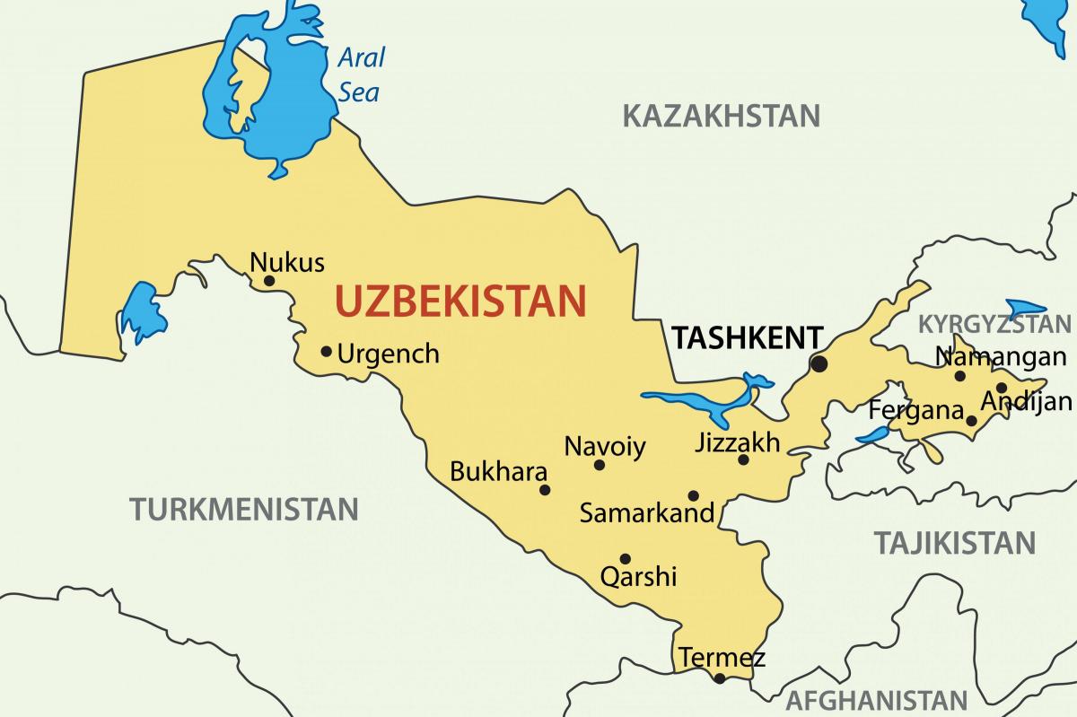 glavni grad Uzbekistana na karti