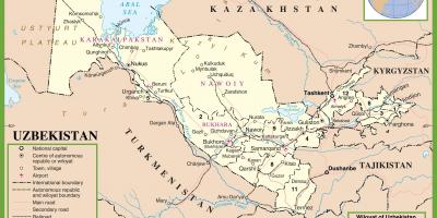 Kartu Uzbekistana političke 