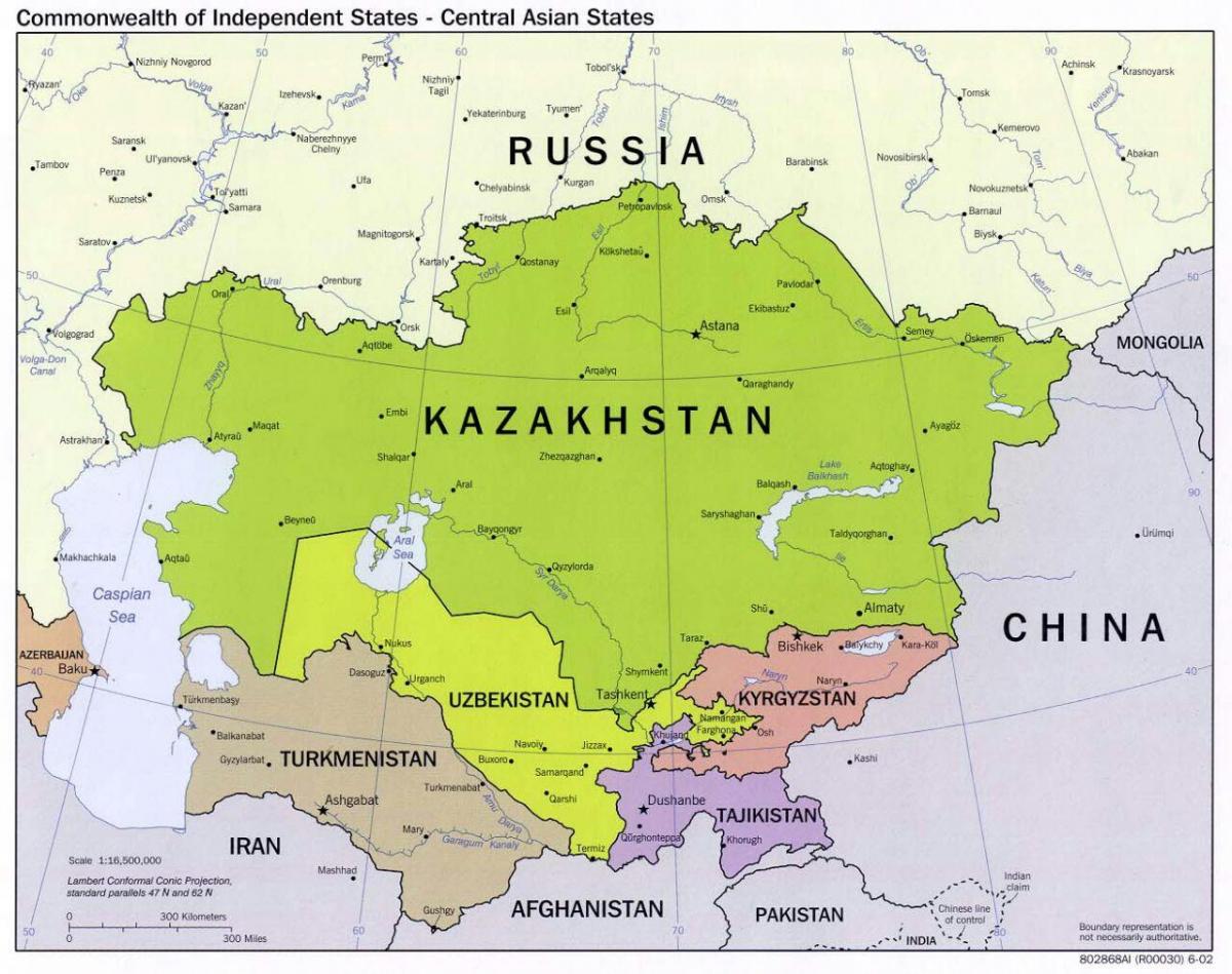 Uzbekistan karta Rusije